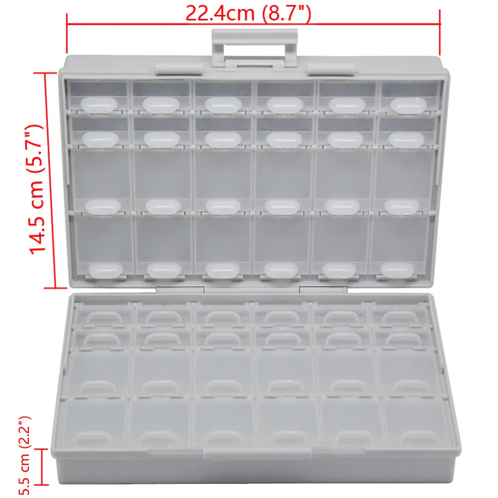 

AideTek enclosure SMD SMT capacitor BOX organizer surface mount Electronics Storage Cases &Organizers plasitc toolbox BOXALL48