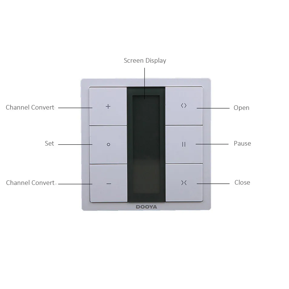 Dooya DC1653 wall switch, 15 Channel Emitter Remote Control for Electric Curtain Motor, Curtain Accessories, for KT320E / DT52E
