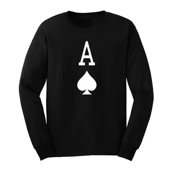 

Mens Ace of Spades Long Sleeve T-Shirts Casual Men Tee