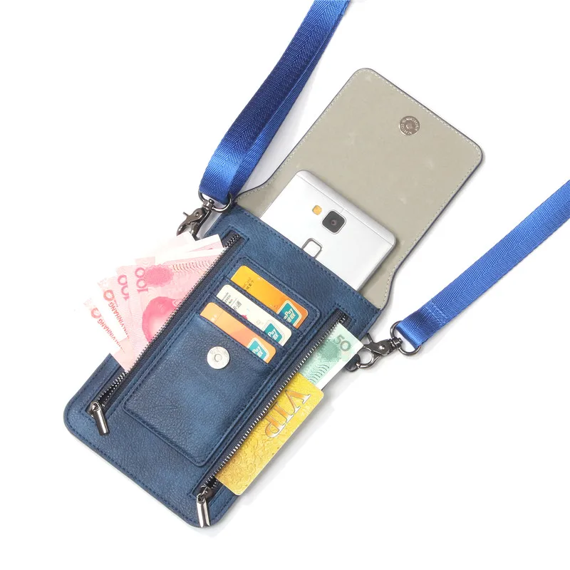 CHEZVOUS 4 Colors PU Leather 2 Zipper Phone Bag Vintage Women Shoulder Bags Crossbody Bags for Women for iPhone Samsung Huawei iphone 8 phone cases