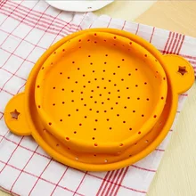 Collapsibles Silicone Colander with holders Foldable Kitchen Silicone Strainers vegetable fruit washing dry salad basket tools