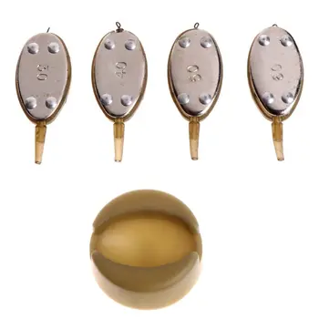 

4Pcs/Set Method Feeder Carp Fishing Feeder For Fishing Combo Inline with Mould Carp Lead Sinker Free Lead Feeding Troughs Pesc