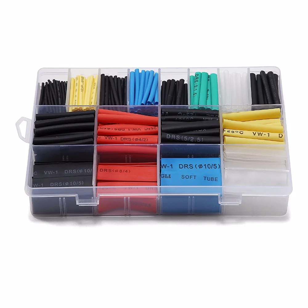 

580PCS Heat Shrink Tubing 2:1 Eventronic Electrical Wire Cable Wrap Assortment Electric Insulation Tube Kit With Box