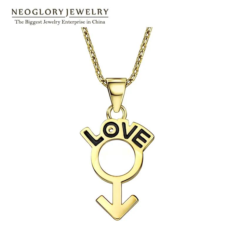 

Neoglory Light Yellow Gold Color Female Love Long Chain Necklaces&Pendants For Women 2018 New Brand Gifts H1 QC4