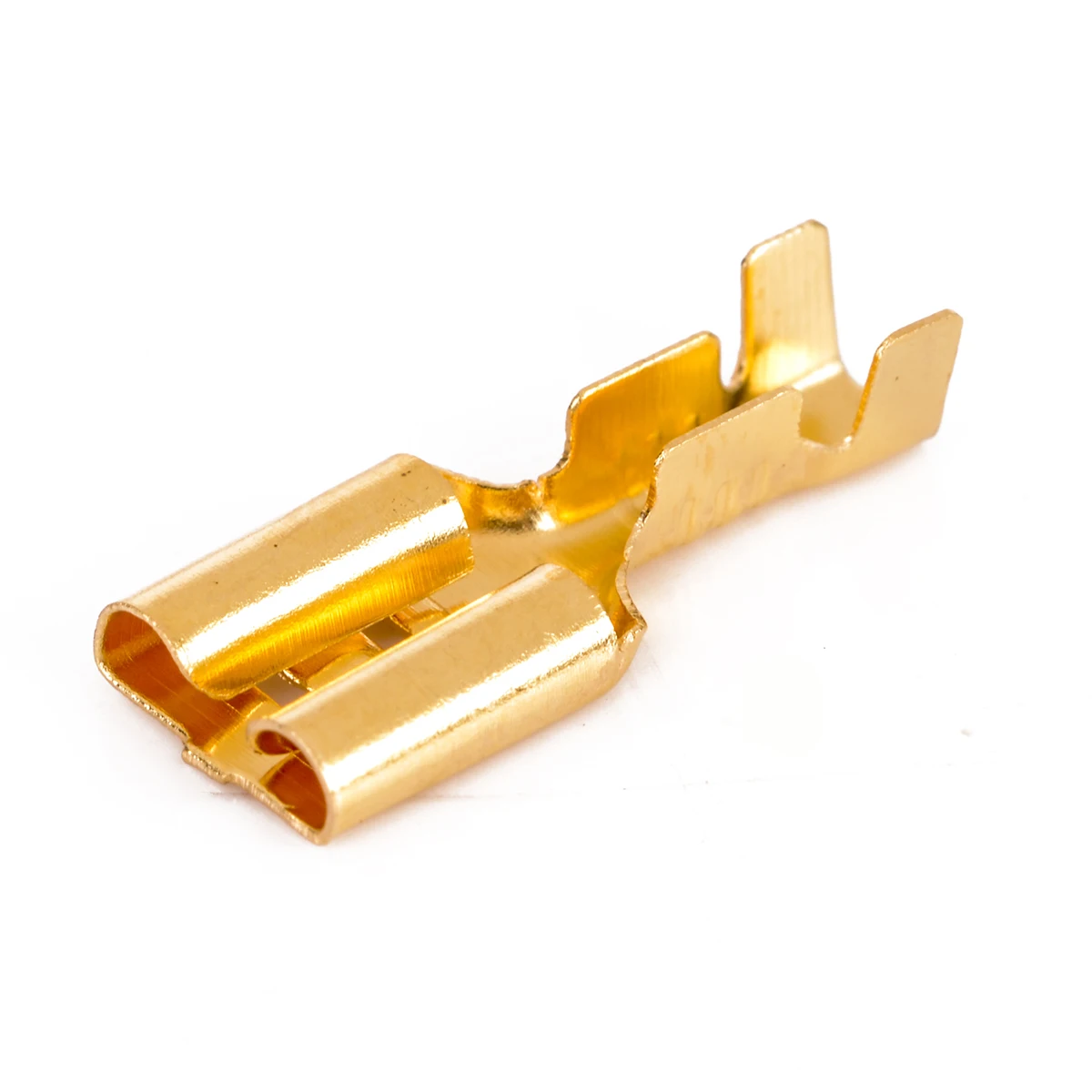 100pcs Practical 6.3mm Brass Crimp Terminals Female Spade Connectors with Transparent Insulating Sleeve 22-16AWG