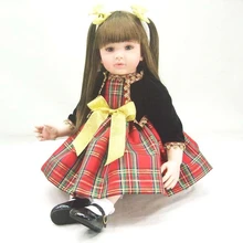 22 inch 55 cm Silicone baby reborn dolls, lifelike doll reborn babies toys Black small coat dress doll