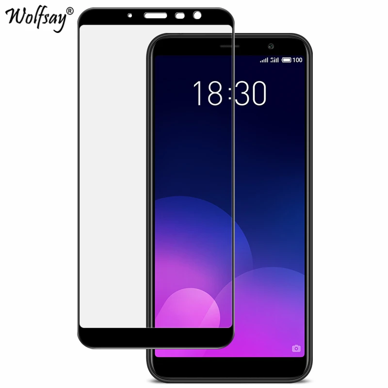 

Wolfsay Tempered Glass Meizu M6T Screen Protector Full Cover Protective Glass For Meizu M6T Coverage Film For Meizu 6T MT6750