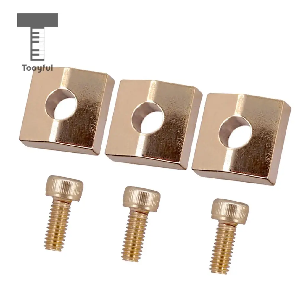 Tooyful 3pcs Guitar Locking Nut Clamp&Screws for Tremolo Bridge Parts