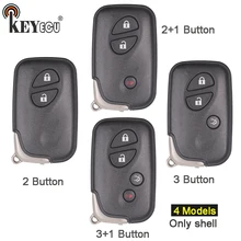 KEYECU para Lexus CT200h IS250 RX350 GS430 GS350 Substituição 2/2 + 1/3/3 + 1 4 botão do Controle Remoto Shell Chave Do Carro Caso Fob