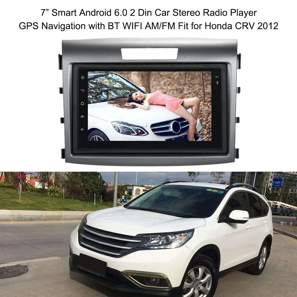 

7'' inch HD Touchscreen Android 6.0 2 Din Car Stereo Radio Player autoradio GPS Navigation BT WIFI AM/FM Fit for Honda CRV 2012