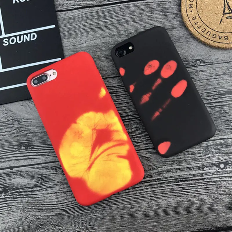 

Newest Fashional Thermal Sensor Case for iphone X 7 7 Plus 6 6s Plus Thermal Heat Induction Phone Case Fundas Protective Cover