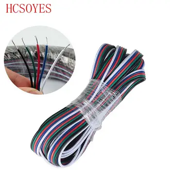 

100m 5 Pin Led Connector Extension Electric Wire Cable Blue/White/Red/Green/Black For RGBW 5050 3528 LED Stirp Light 22 AWG