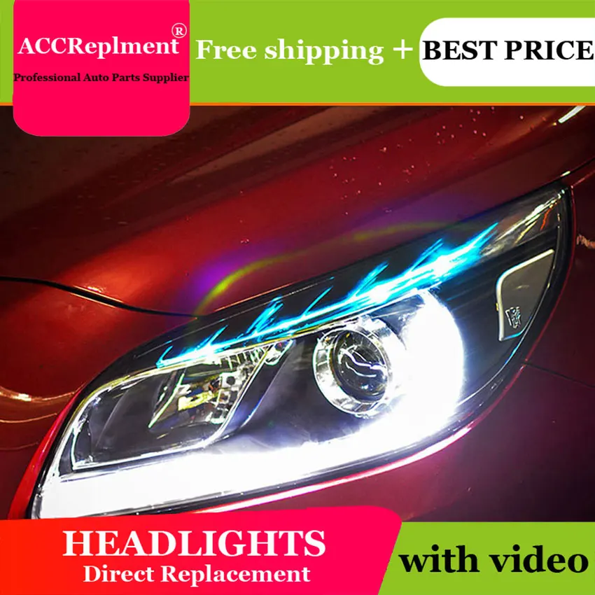 Car Styling for Chevrolet Malibu Headlights LED Headlight DRL Lens Double Beam H7 HID Xenon bi xenon lens | Автомобили и
