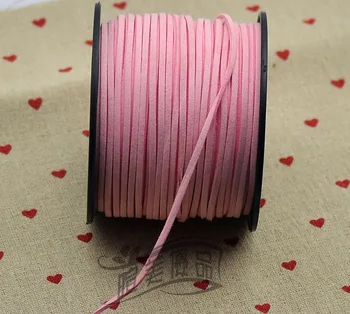 

1pc/lot DIY jewelry accessories, 2.5X1.5 pink South Korea plush leather cord 100 yards free shipping