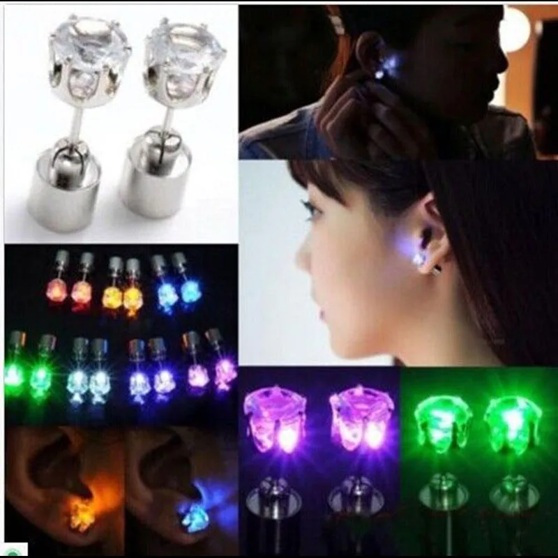 

60pcs Unisex Led Light up Earrings Ear Studs Xmas Gift Party HOT NEW holiday light Dance Party Supplies