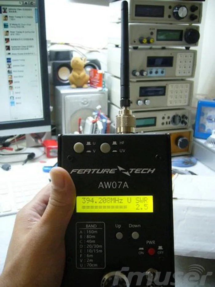 FMUSER AW07A КСВ HF/VHF/UHF антенный анализатор 1,5-490 МГц