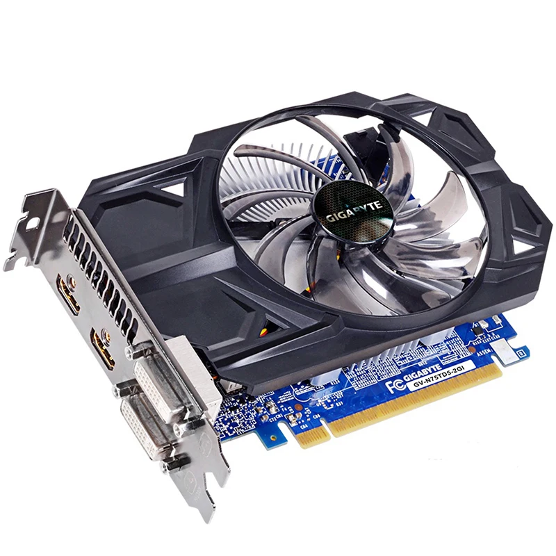 Видеокарта GIGABYTE GTX 750 Ti с 2 гб GDDR5 128 бит NVIDIA GeForce gtx ti GPU видеокарта для пк Hdmi Dvi