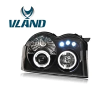 VLAND завод для автомобильных фар для Grand Cherokee 2005-2008 светодиодный фонарь для ксеноновых объективов светодиодный фонарь DRL Plug And Play головной свет