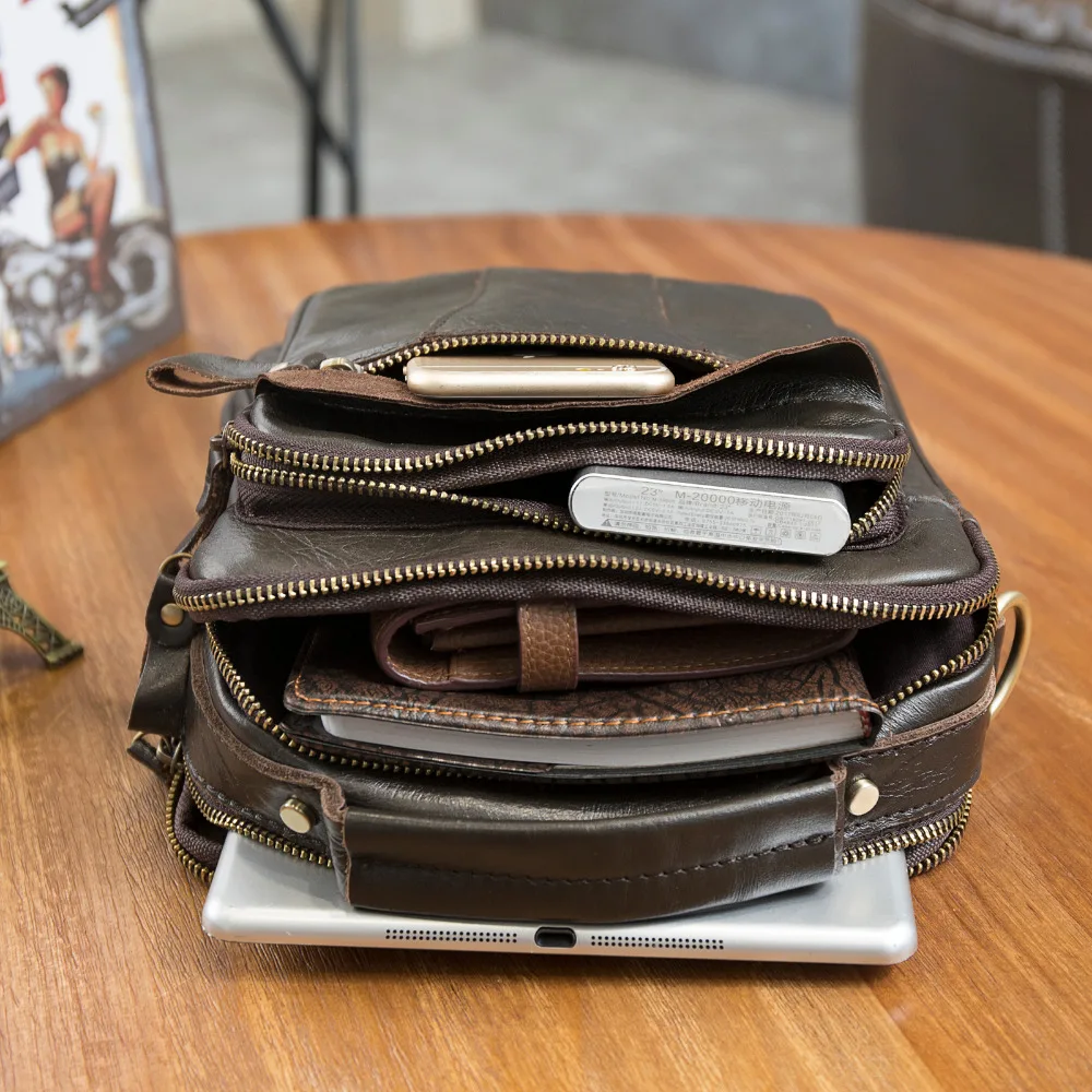 Оригинальная кожаная мужская модная повседневная сумка-мессенджер Mochila дизайнерская сумка через плечо сумка для планшета для мужчин 149