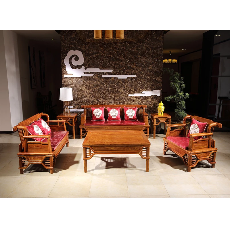 Антикварный Ежик палисандр Диван стул набор на заказ гостиная мебель из красного дерева полицейский шляпа диван прямоугольник твердой древесины чайный столик