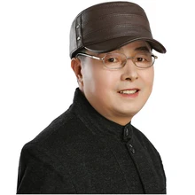 Новинка года Винтаж Военная Униформа шапки кожа унисекс для мужчин женщин на плоской подошве кепки одноцветное цвет зима согреть