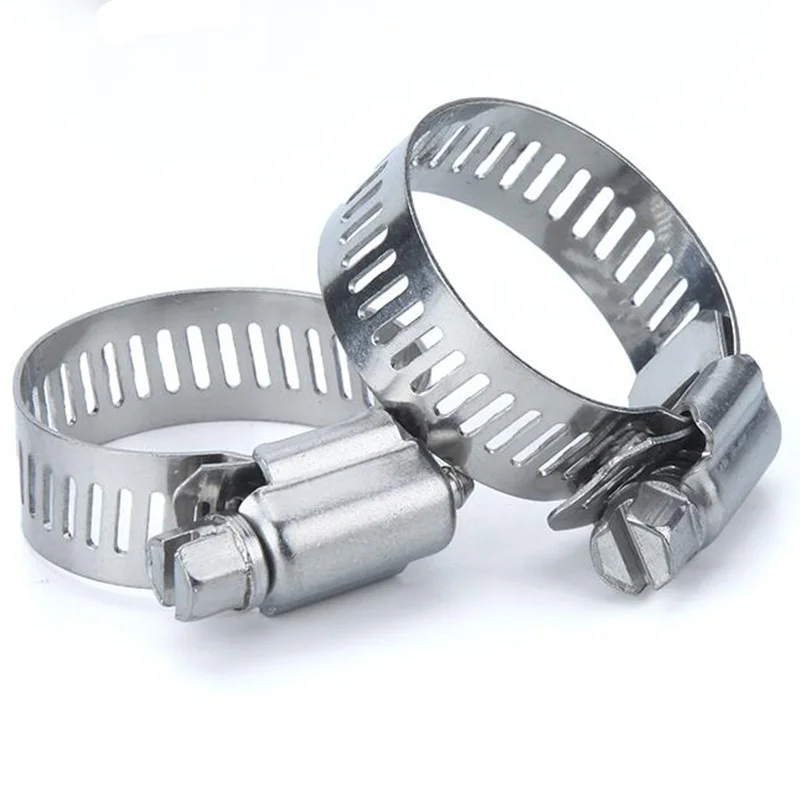 

10Pcs Stainless Steel Screw Worm Drive Hose Clamp Strengthen 304 Stainless Steel Hose Hoop Pipe Clamp Clip Tool Clamp