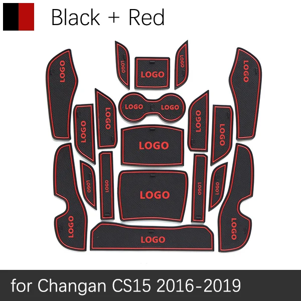 Противоскользящими резиновыми затворный слот подставка под кружку, для Changan CS15 CS35 CS75 CX70 2012 2013 автомобильные аксессуары наклейки - Название цвета: Red CS15 16-19