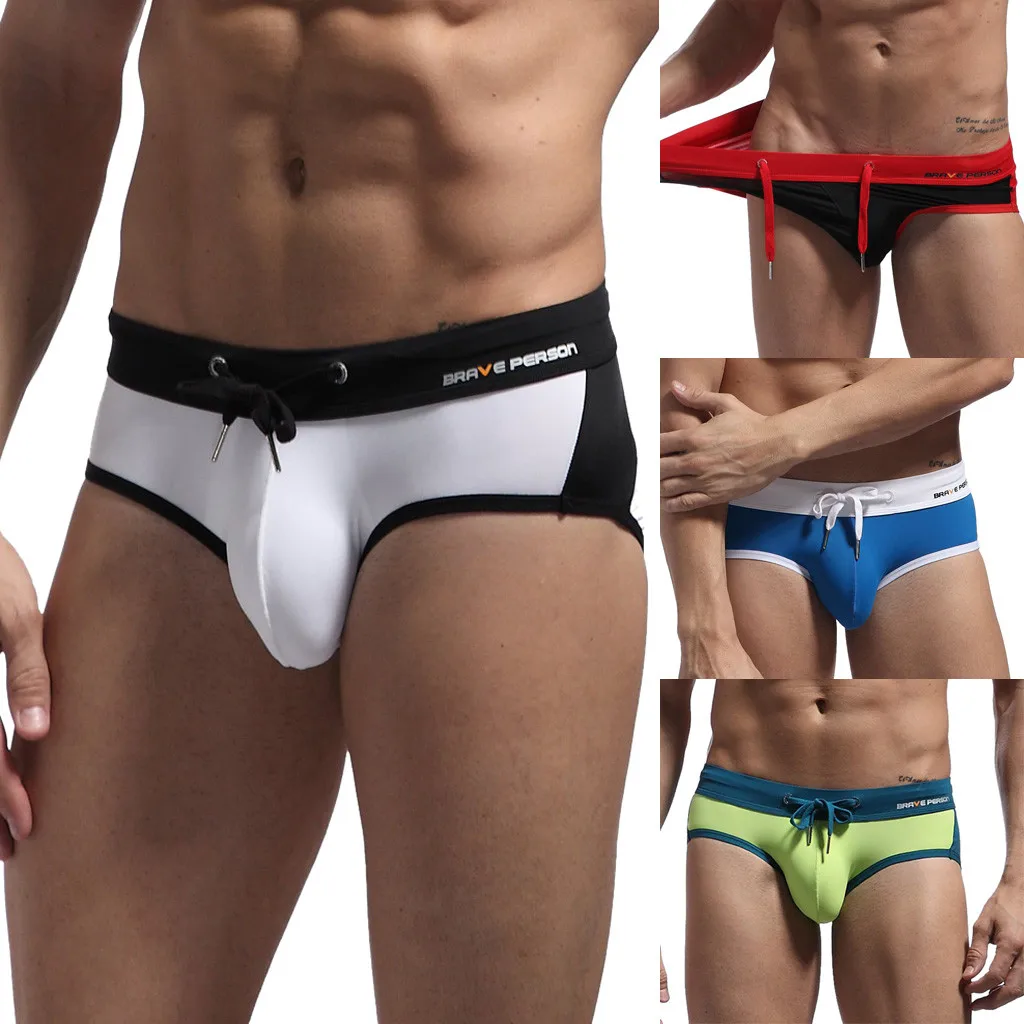 

New Men's Boxer Briefs Swimming Swim Shorts Trunks Swimwear Pants Men sportswear Swimsuit push-up maillot 3.0#
