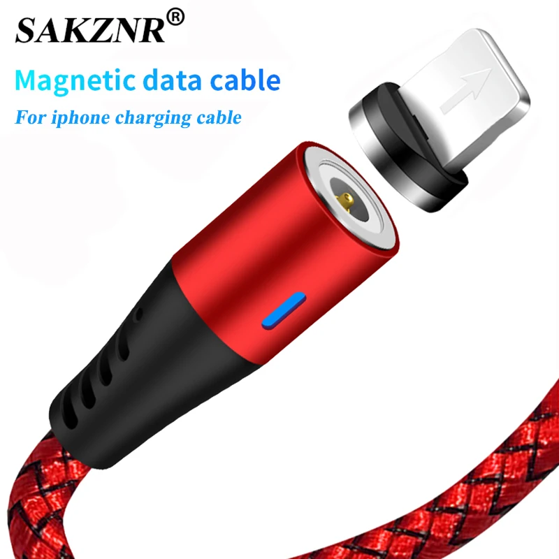 

SAKZNR Magnetic Cable For iPhone XS Max XR X 8 7 6 6s Plus 5 5S SE iPad Pro Mini Fast Charging Charger For iphone USB Cable Cord