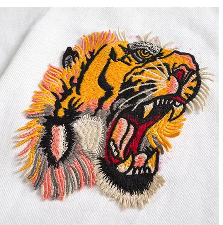 Hohe Neue 2023 Männer Hohe Stickerei Doppel Tiger Kopf Blumen Mode Polo-Shirts Hemd Skateboard Baumwolle Polos Top T # C37_voghion.com