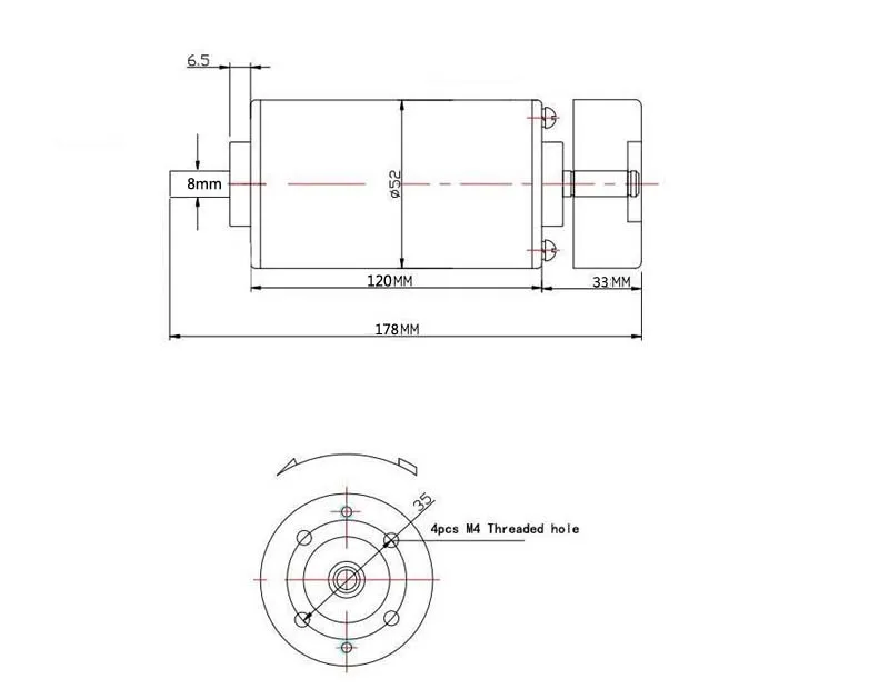 500 Вт мотор шпинделя постоянного тока DC12-48V 12000 об/мин Гравировальный фрезерный шлифовальный с воздушным охлаждением длинный рот затягивание 1,5 мм-10 мм