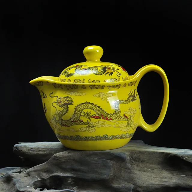 Thermal Teapot Yellow 650ML Decorated Peach Spring 25100944 - AliExpress