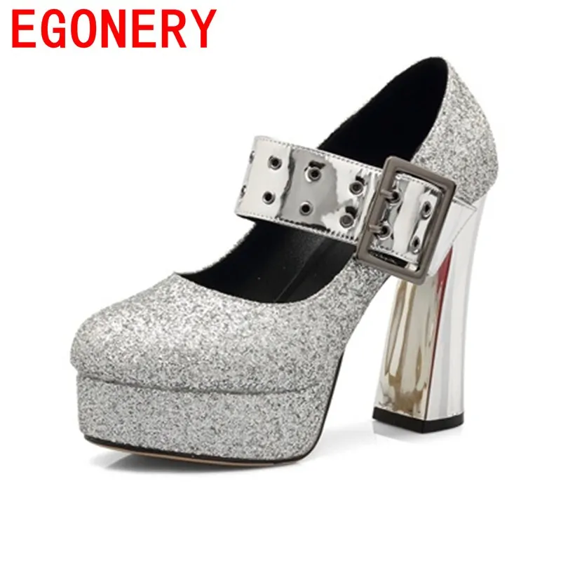 

EGONERY 2018 newest queen style fashion platform skid resistance elegant extreme high heels graceful curve design woman pumps