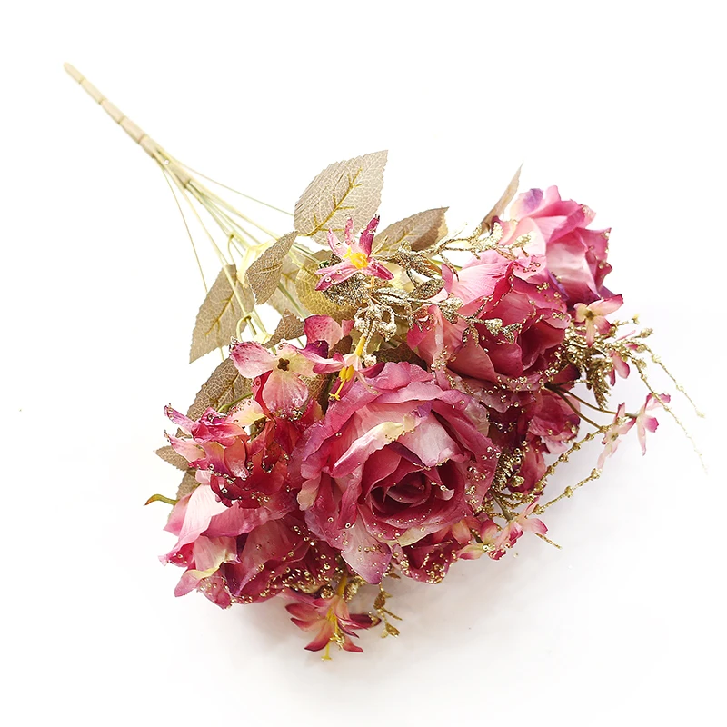 (11 heads/bunch) Artificial Flowers Silk Roses / Simulation