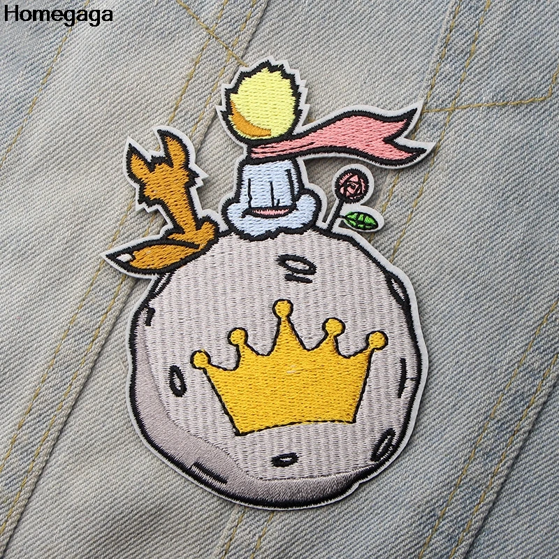 

Homegaga Little prince Embroidered Iron On Patches Badges Patchwork Sewing Applique pour Jacket Backpack Badges stickers D1990