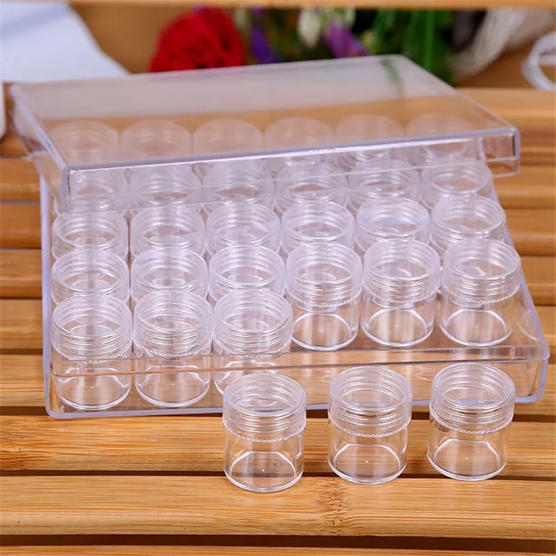 30pcs/set Clear Plastic Bead Containers for Jewelry Packaging Boxes
