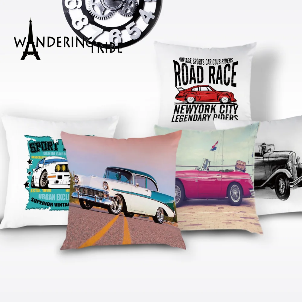 

Fashion Car Throw Pillow Case Interesting Competition Cushion Cover Racing Pillows Cases Decor Pillows Road Race Covers for Car