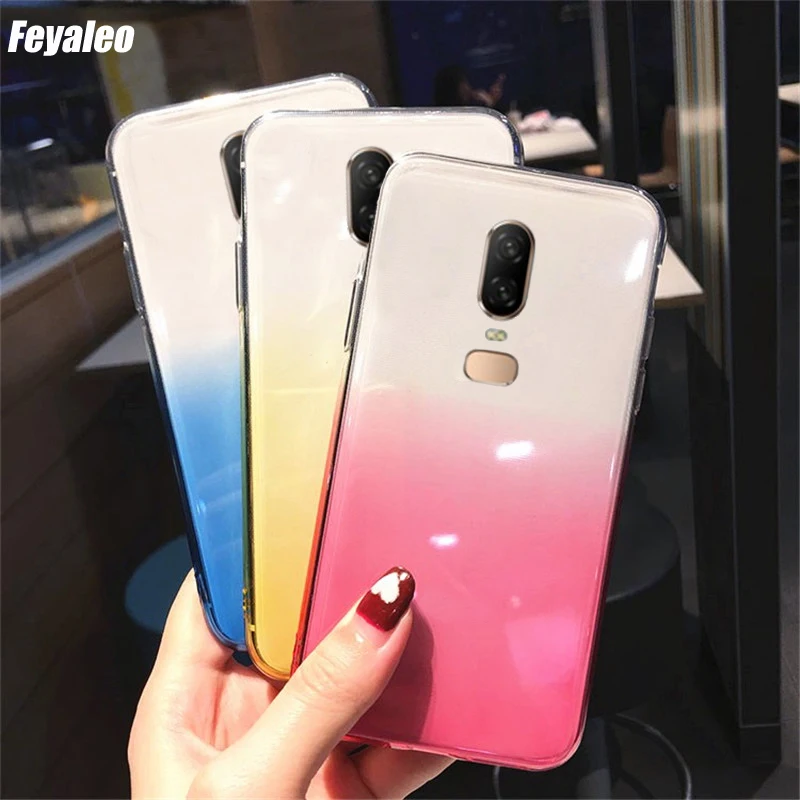

One Plus 3 5T 6 6T Ultra Thin Cases For Oneplus 3 3T 5 5T 6 6T A5000 A5010 A6000 A6010 Clear TPU Phone Case Gradient Color Cover