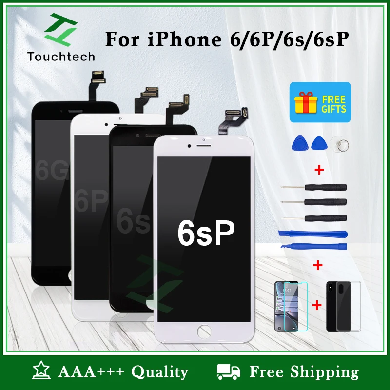 Черный и белый сменный ЖК экран для Pantalla iPhone 6 Plus 6s дисплей в сборе с сенсорным