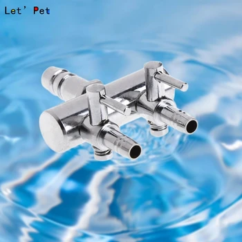 

2 Way Aquarium Fish Tank Air Pump Stainless Steel Lever Control Switch Valve