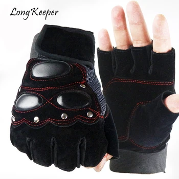 

Long Keeper Army Tactical Gloves Men's luva motociclista Military Anti-Static Luvas Fitness Gloves Semi Finger eldiven G244