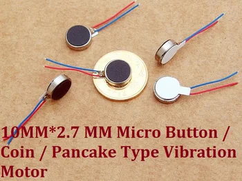 

100pcs/lot 10MM*2.7 MM 2 V-6 V Micro Button / Coin / Pancake Type Vibration Motor High Magnetic and Vibratory sensation