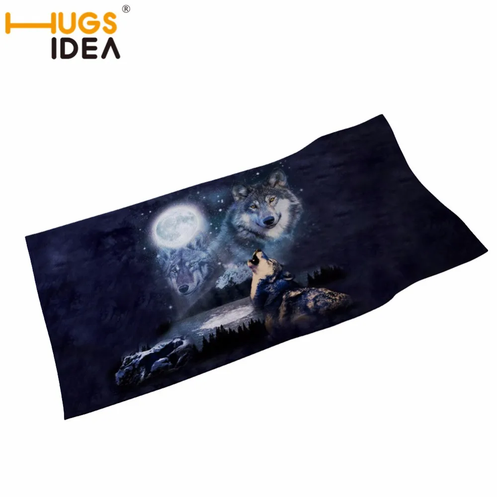 

HUGSIDEA Classic Wolf Printed Towel Cotton 35*75cm Hand Towels Multipurpose Use for Bath Hand Face Gym and Spa Ultra soft Towels
