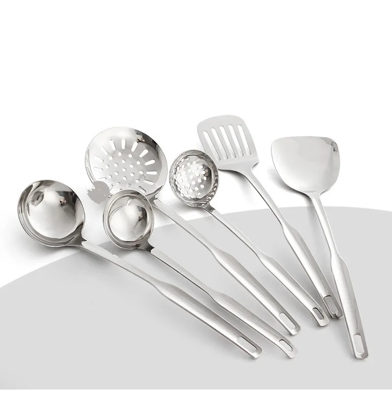 

7pcs/lset 304 Stainless Steel Kitchen Utensil Sets of 7pcs Slotted Ladle Turner Spatula Soup Spoon Set, Utensil Sets PK 015