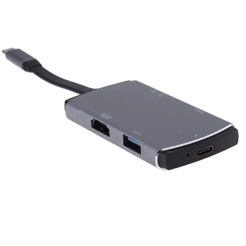 Usb type-C к HDMI 4K + PD зарядка + USB3.0 + переходник для sd-карт концентратор для ноутбука MacBook
