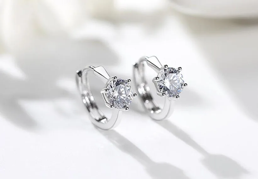 Fashion 3 Color Zircon Circles Loops Small Huggie Hoop Earrings For Women Children Girls Baby Kids Round Earring Jewelry E287 | Украшения и