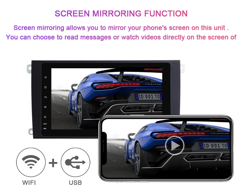 Flash Deal 2 Din Android 9.0 Car mutlimedia GPS Navigation DVD For Porsche Cayenne GTS2003-2010 radio stereo Head unit Audio CD Wifi 955 mm 6