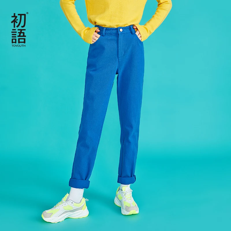 

Toyouth Casual Cotton Trousers Women Solid Cotton Straight Trousers Ladies Harajuku Skinny Pants Cargo Pant Pantalon Mujer