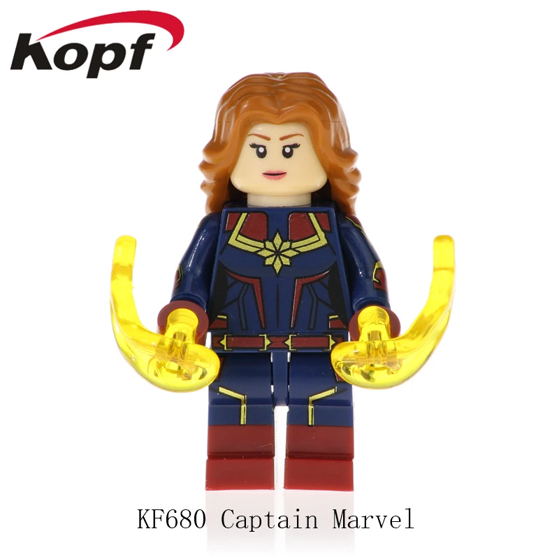 

KF680 Single Sale Super Heroes Captain Avengers Captain Marvel Deadpool American Carnage Bricks Figures Dolls Toy For Children