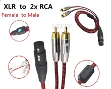 1m 2m 3m 5m 8m – 3 Pin XLR Female to 2 RCA Male Audio Cable For Mixer Mic Amplifiers Home theater Audio Splitter Patch Y Cable